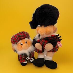 Heather Gift Plush Scotland. Piper holding bagpipes in kilt 7 And 11 In Stuffed